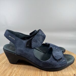 S MEPHISTO 'Cecila' Blue Liz Leather Dress Sandals EUR 37‎ US 6.5 Adjustable